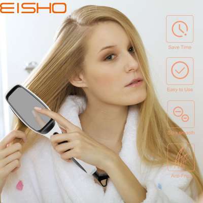 EISHO Cheap Wholesale Professional Electric Hair Straightener Irons Hair Brush with Mirror